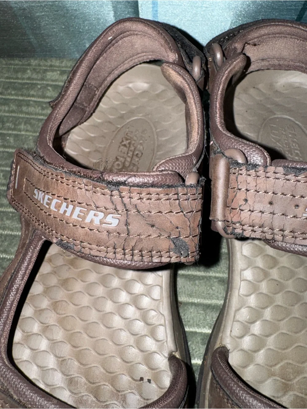 Skechers Men’s Brown and Tan Dual-Strap Outdoor Sandals